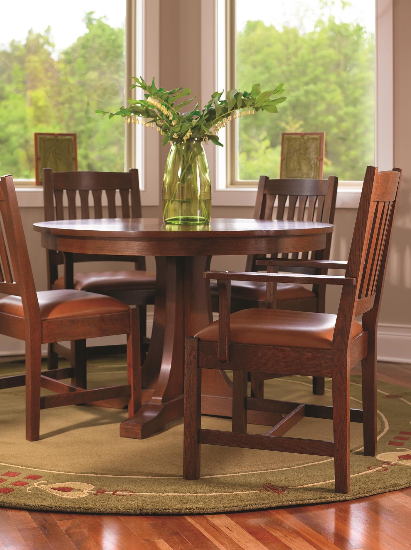 Stickley Oak Mission Classics Round Dining Table Williams & Kay Dining Tables
